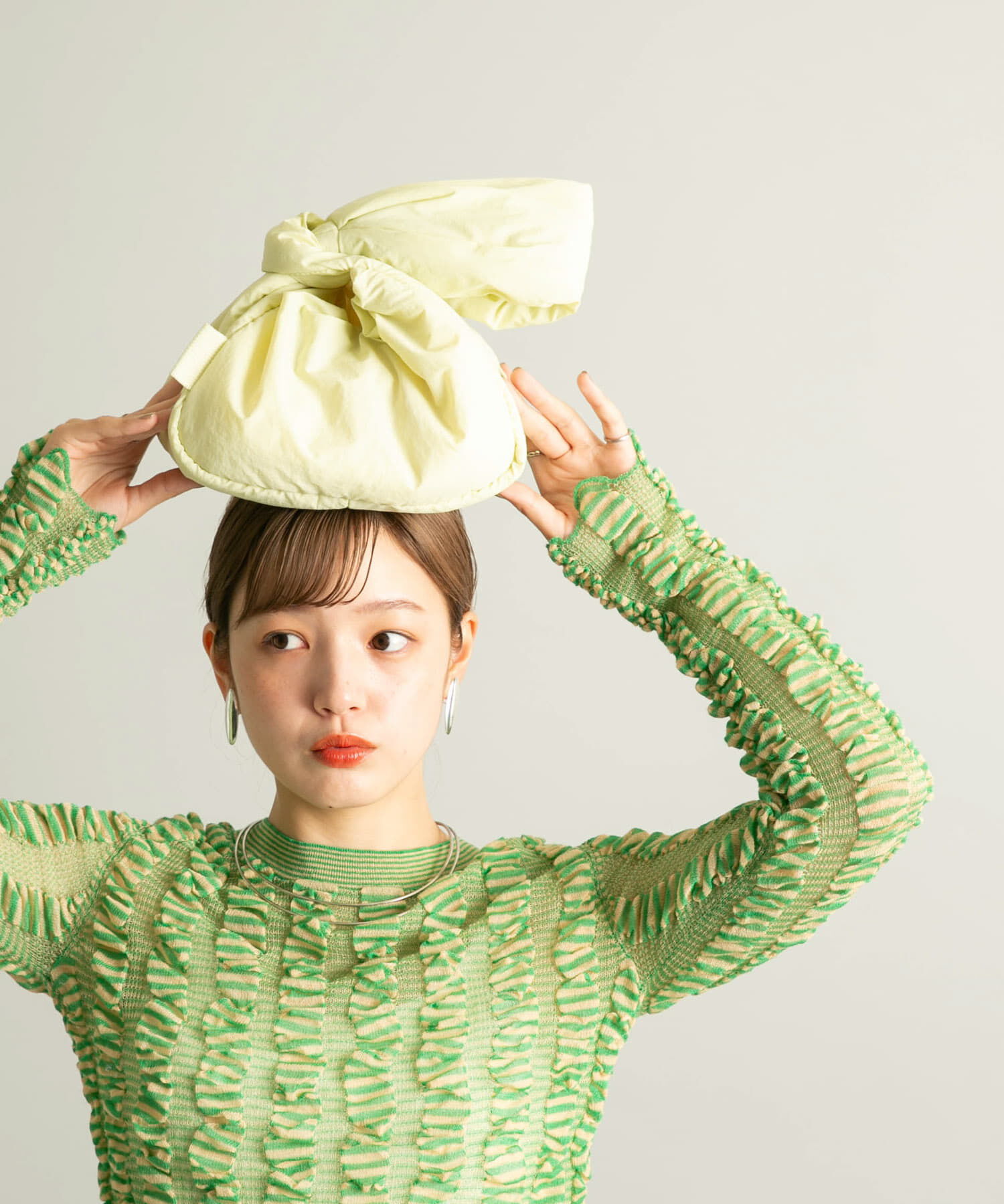  「ワンハンドルパファーナイロンBAG」|ハンドバッグ|