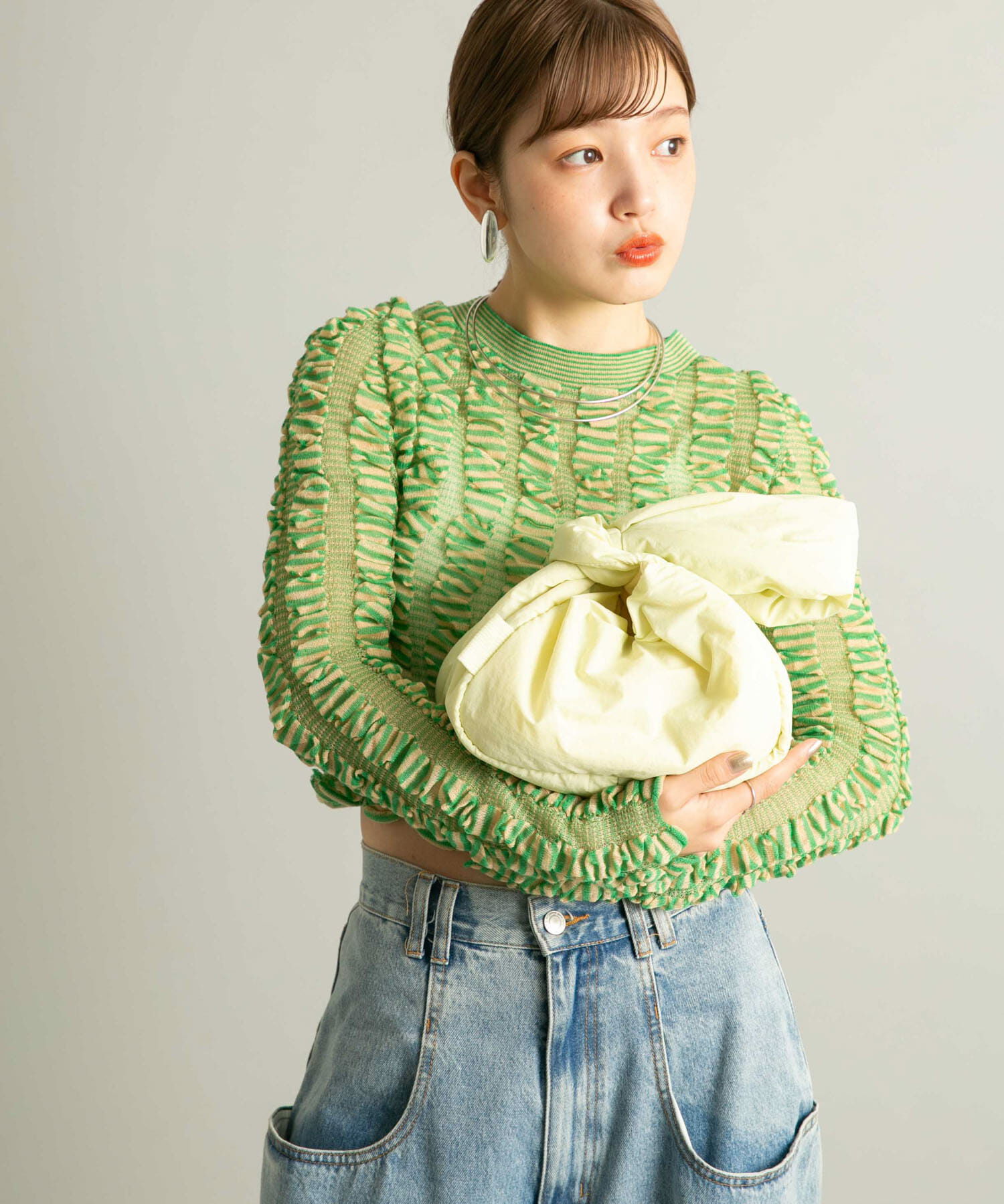  「ワンハンドルパファーナイロンBAG」|ハンドバッグ|