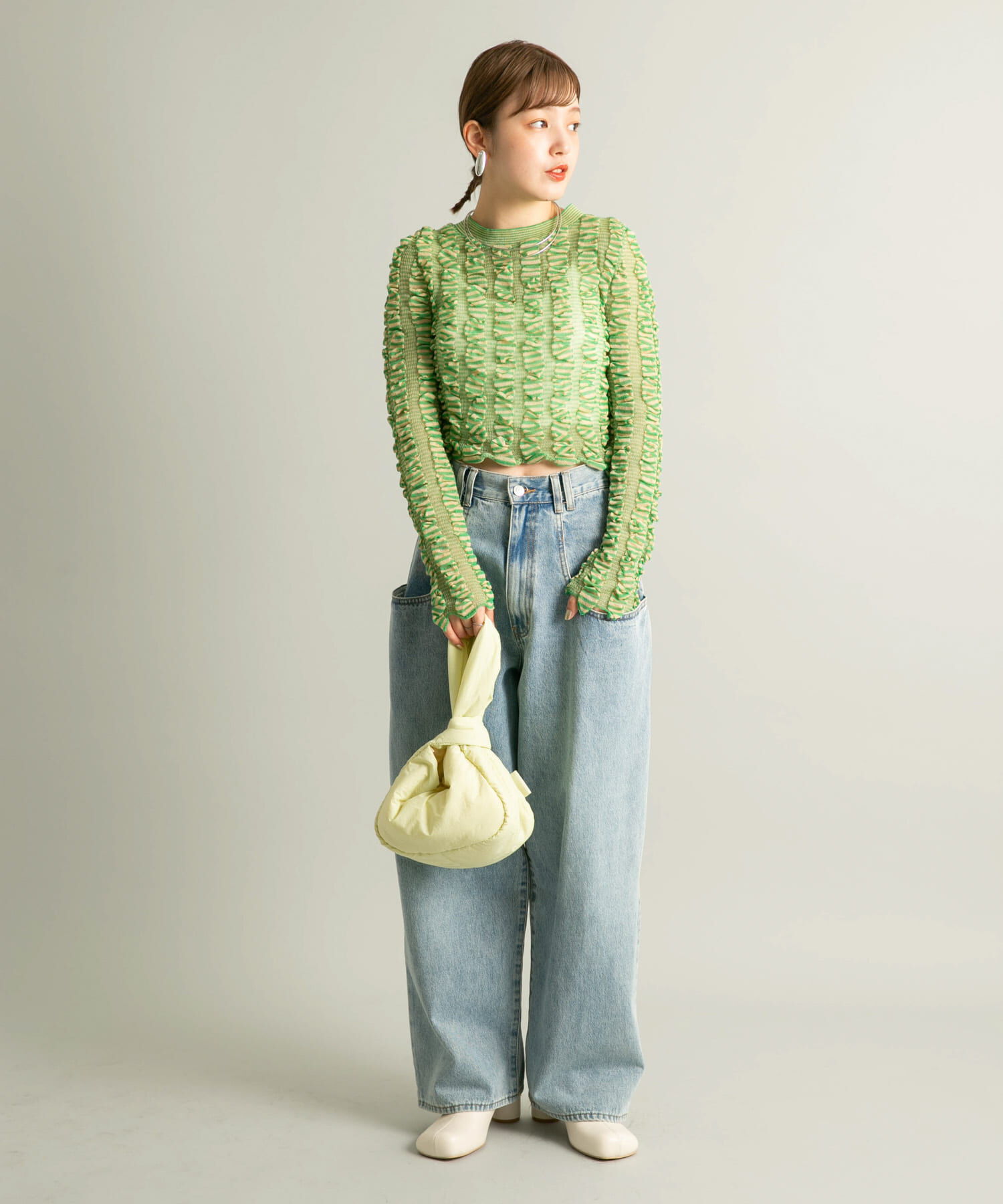  「ワンハンドルパファーナイロンBAG」|ハンドバッグ|