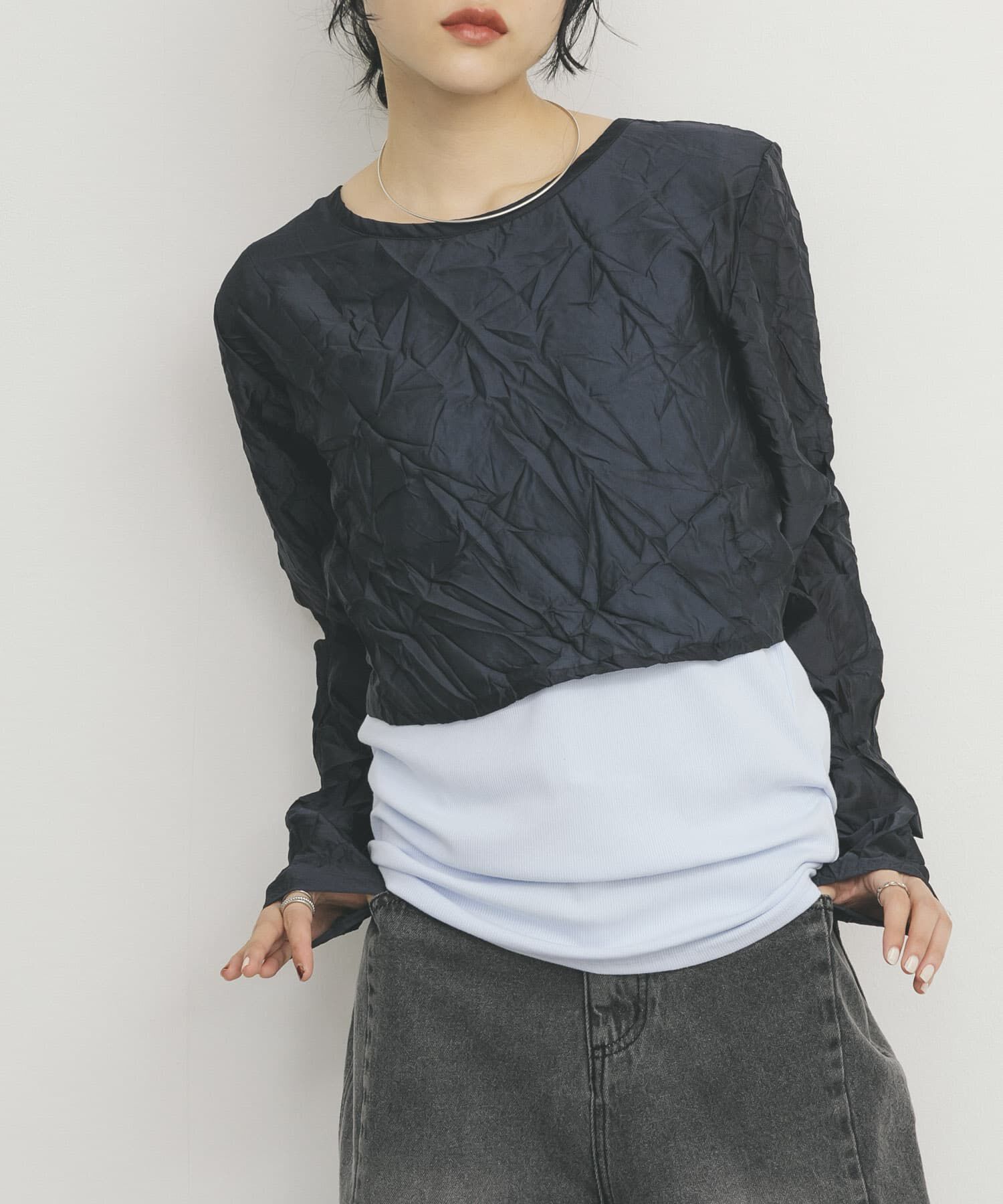  「レイヤードワッシャーロンTEE」|Tシャツ・カットソー|