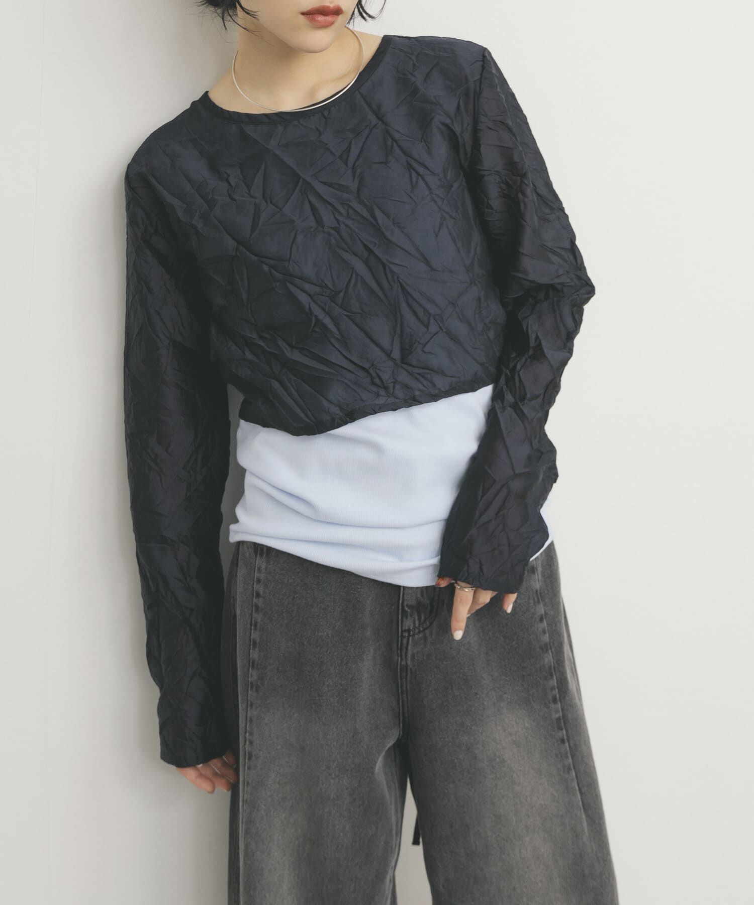  「レイヤードワッシャーロンTEE」|Tシャツ・カットソー|