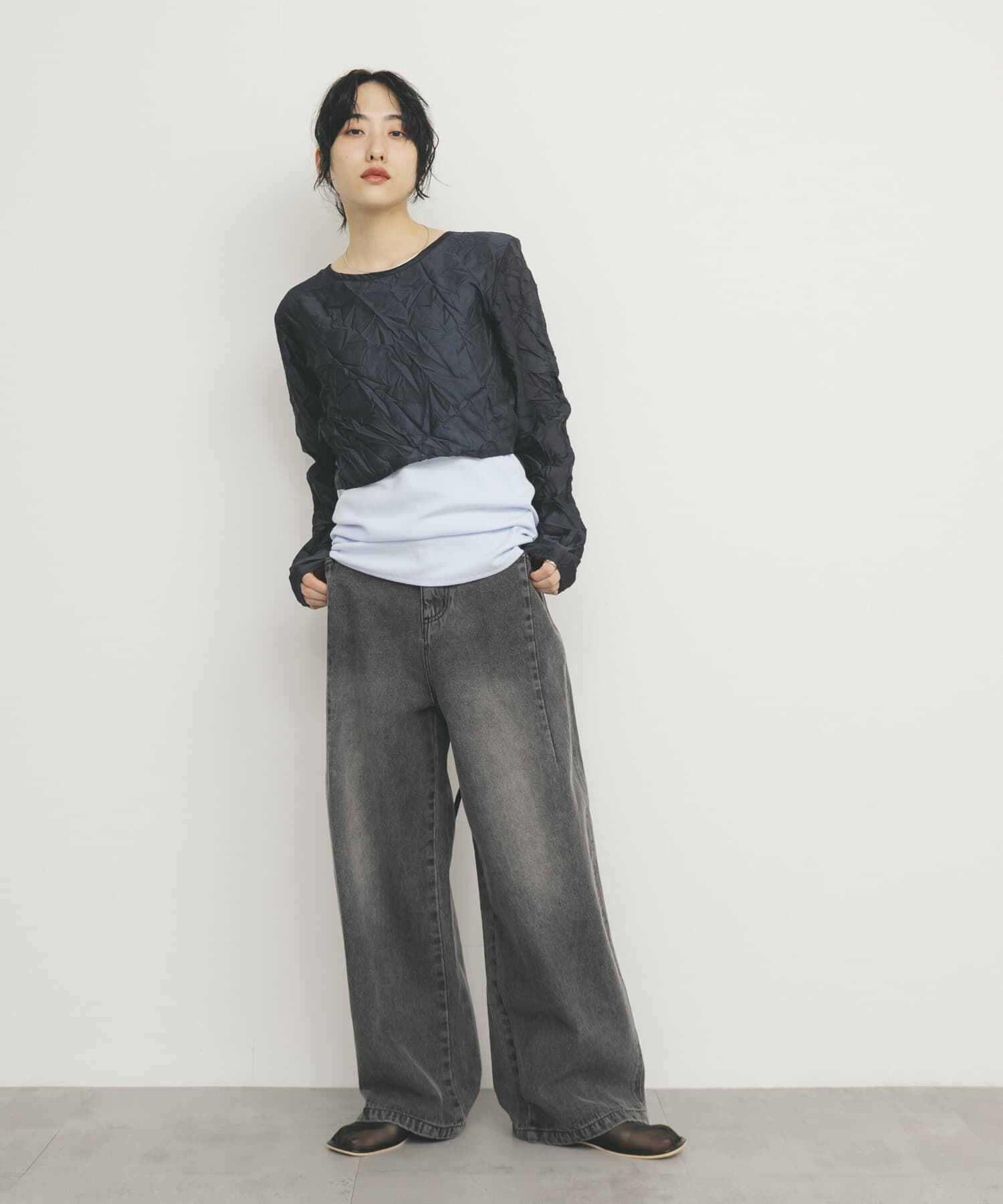  「レイヤードワッシャーロンTEE」|Tシャツ・カットソー|