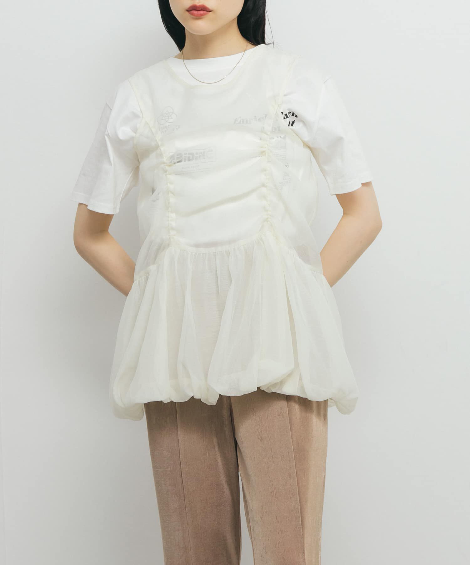  「ドロストバルーンスリーブレストップス」|チュニック|