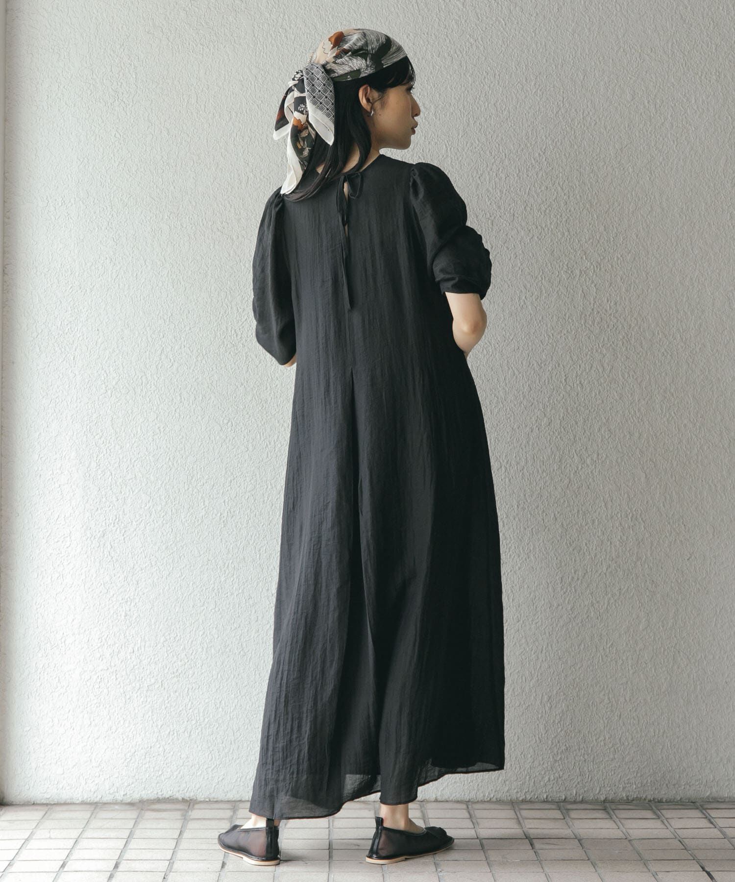  「ギャザースリーブフレアワンピース」|ワンピース|