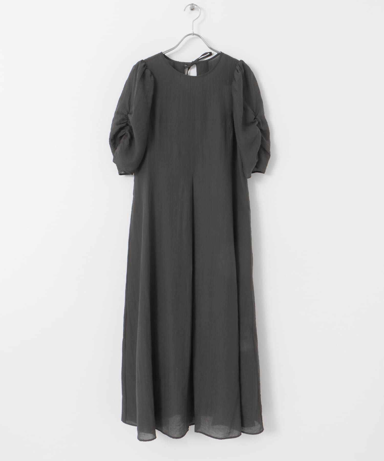  「ギャザースリーブフレアワンピース」|ワンピース|