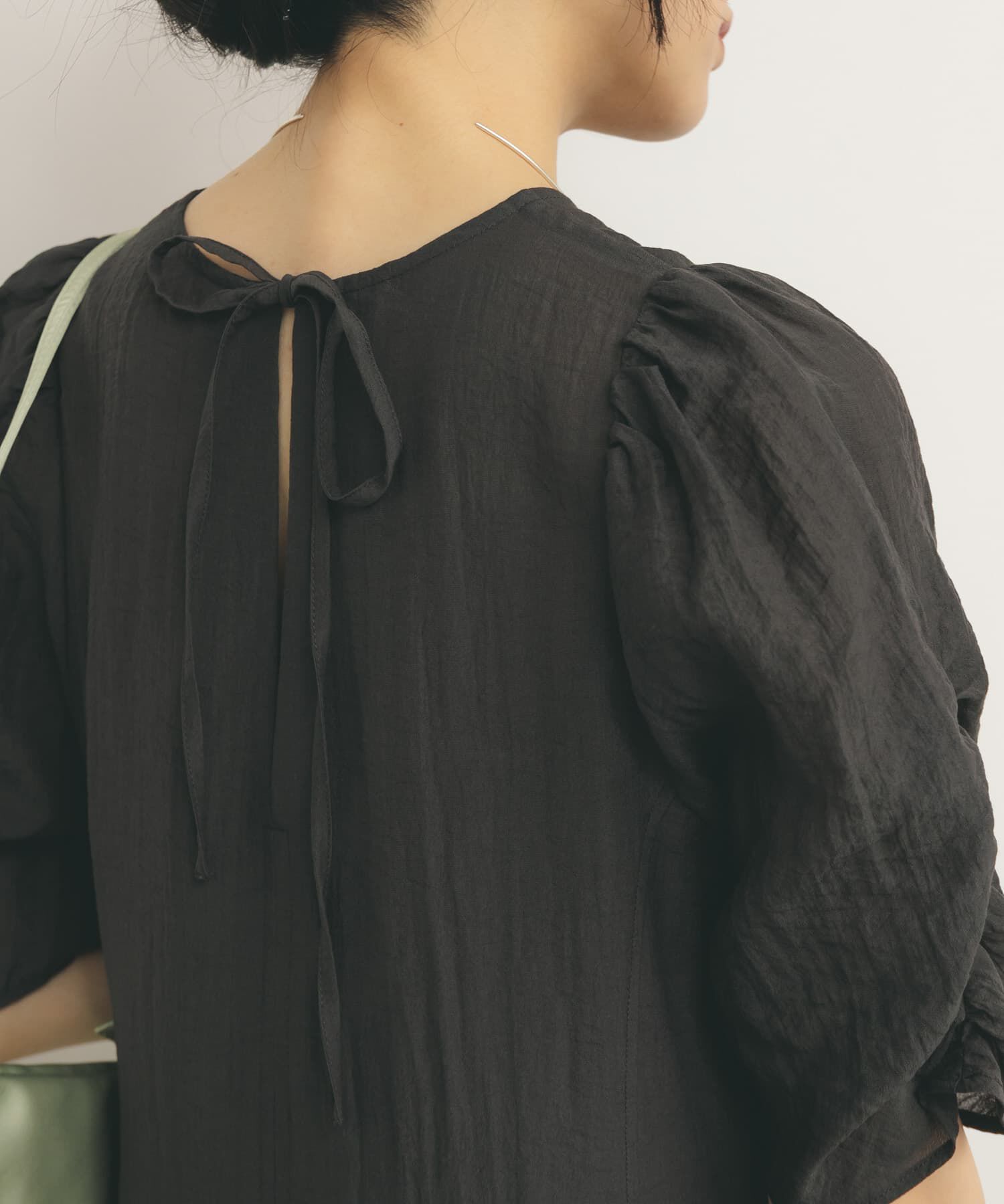  「ギャザースリーブフレアワンピース」|ワンピース|