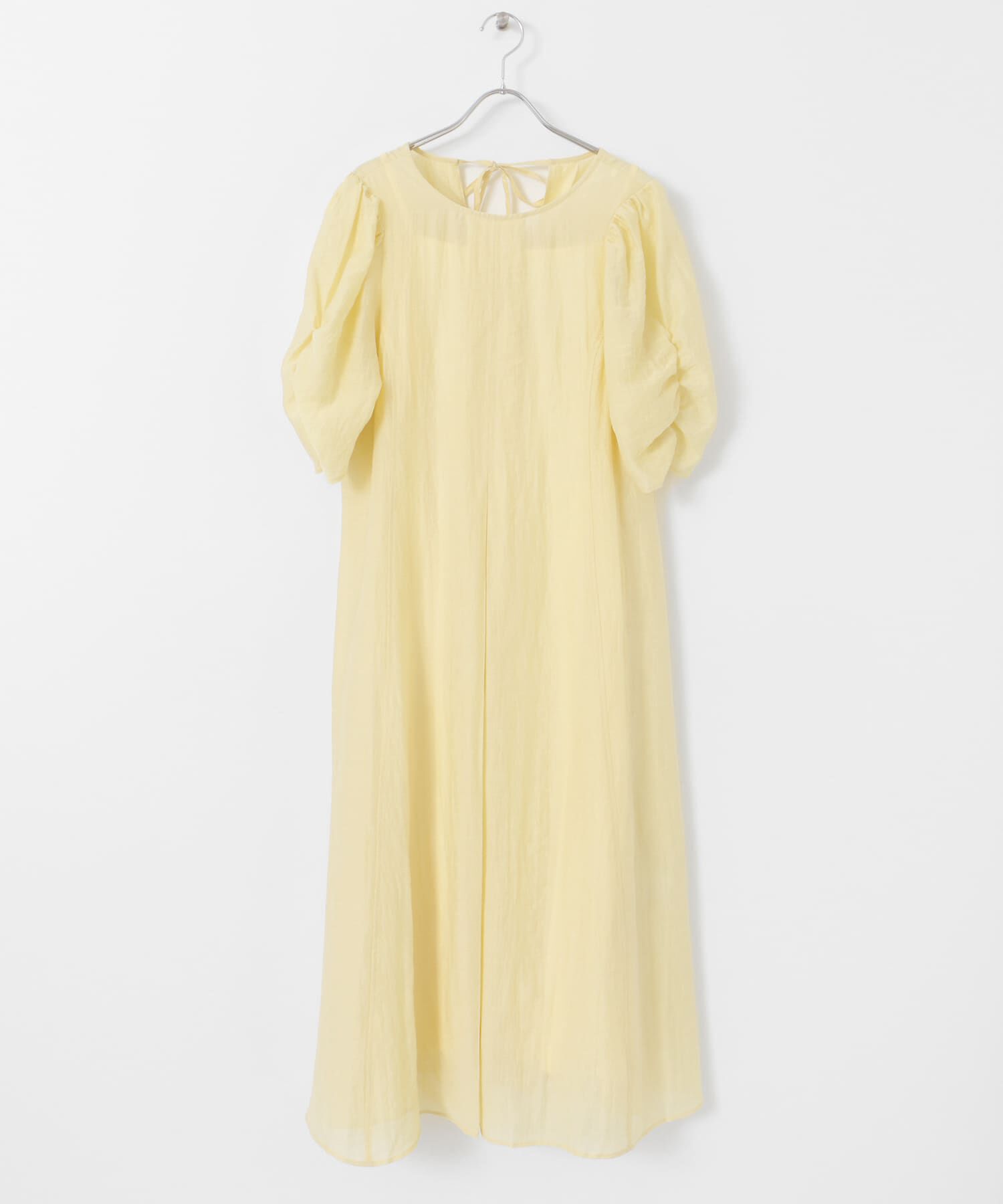  「ギャザースリーブフレアワンピース」|ワンピース|