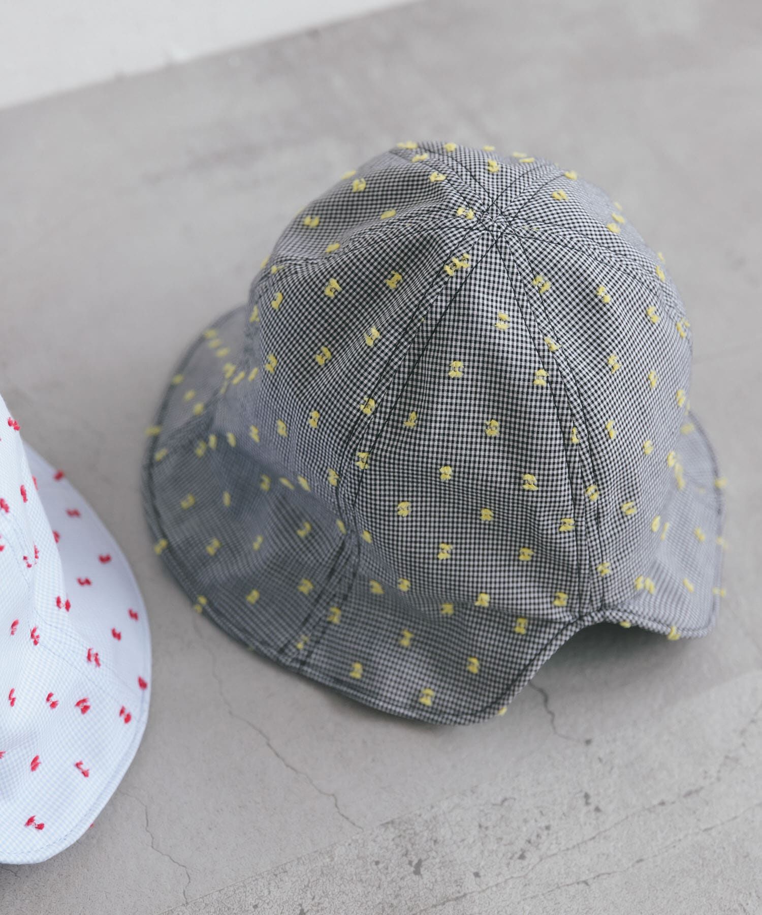  「刺繍チェックチューリップHAT」|ハット|