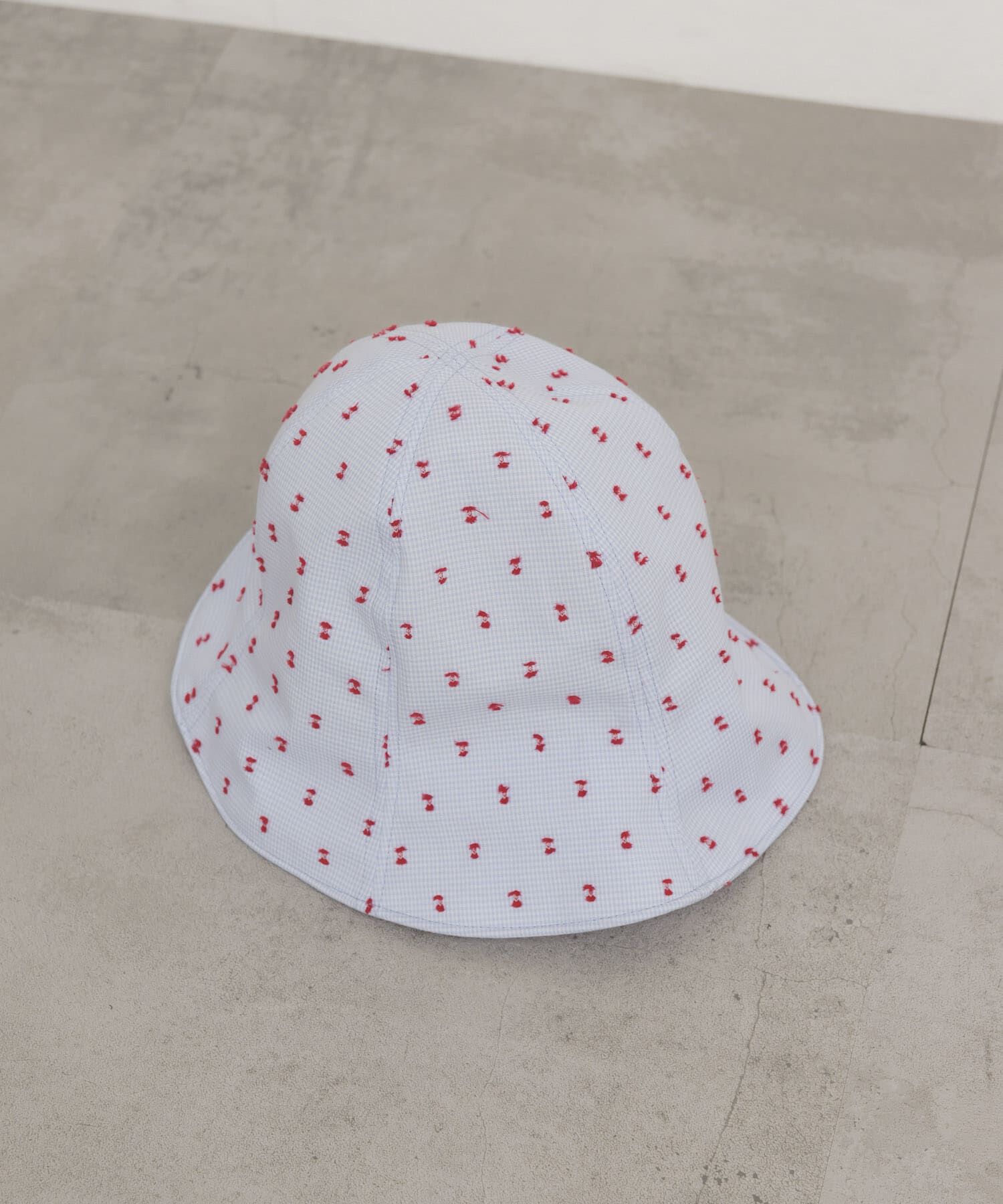  「刺繍チェックチューリップHAT」|ハット|