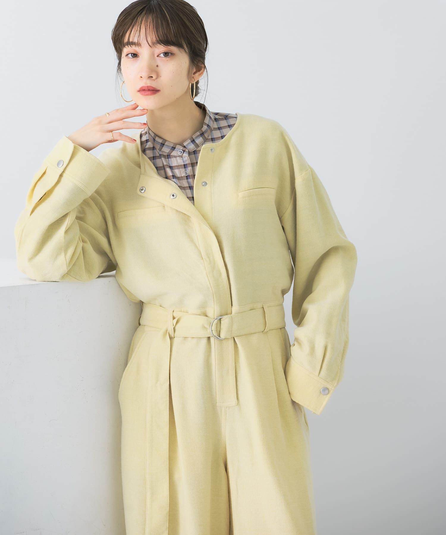  「BIGシルエットジャンプスーツ」|スカート|アイボリー