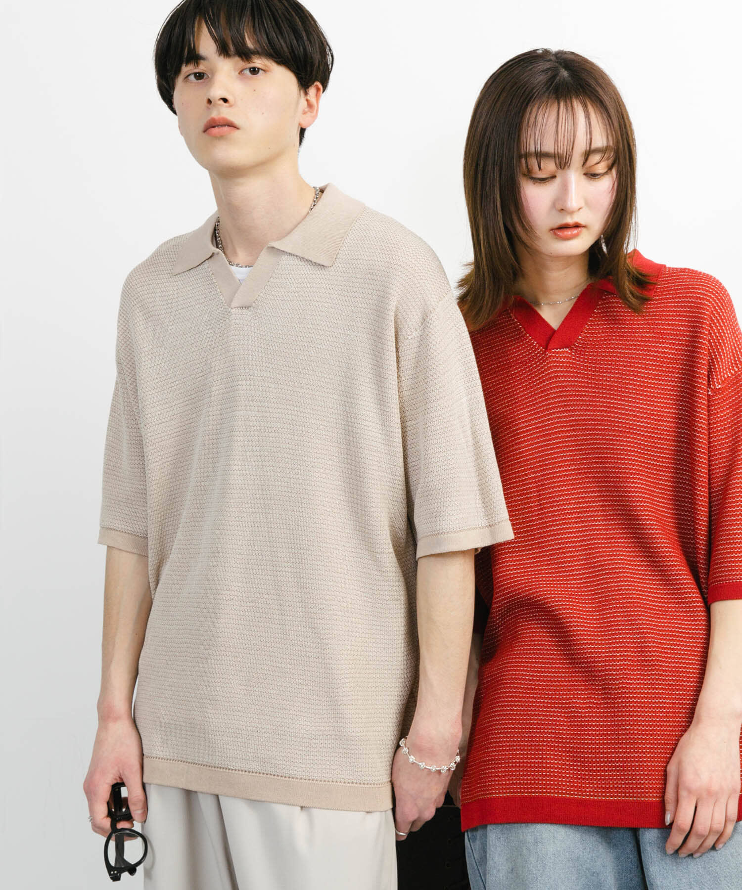 SENSE OF PLACE by URBAN RESEARCH「『ユニセックス』『洗濯可』ミックススキッパーニット」|ニット・セーター|