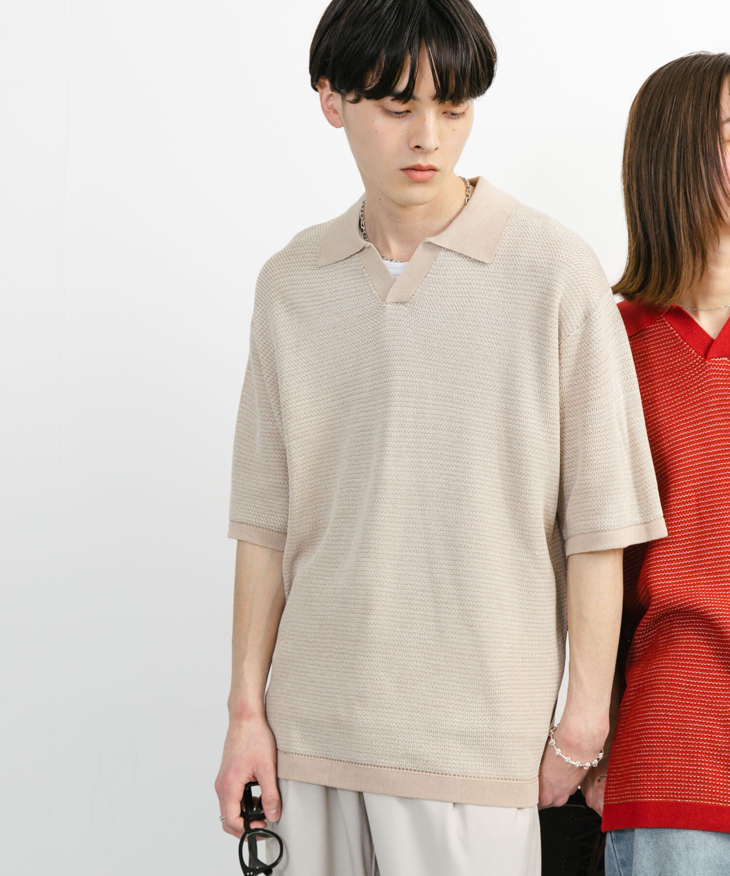 SENSE OF PLACE by URBAN RESEARCH「『ユニセックス』『洗濯可』ミックススキッパーニット」|ニット・セーター|