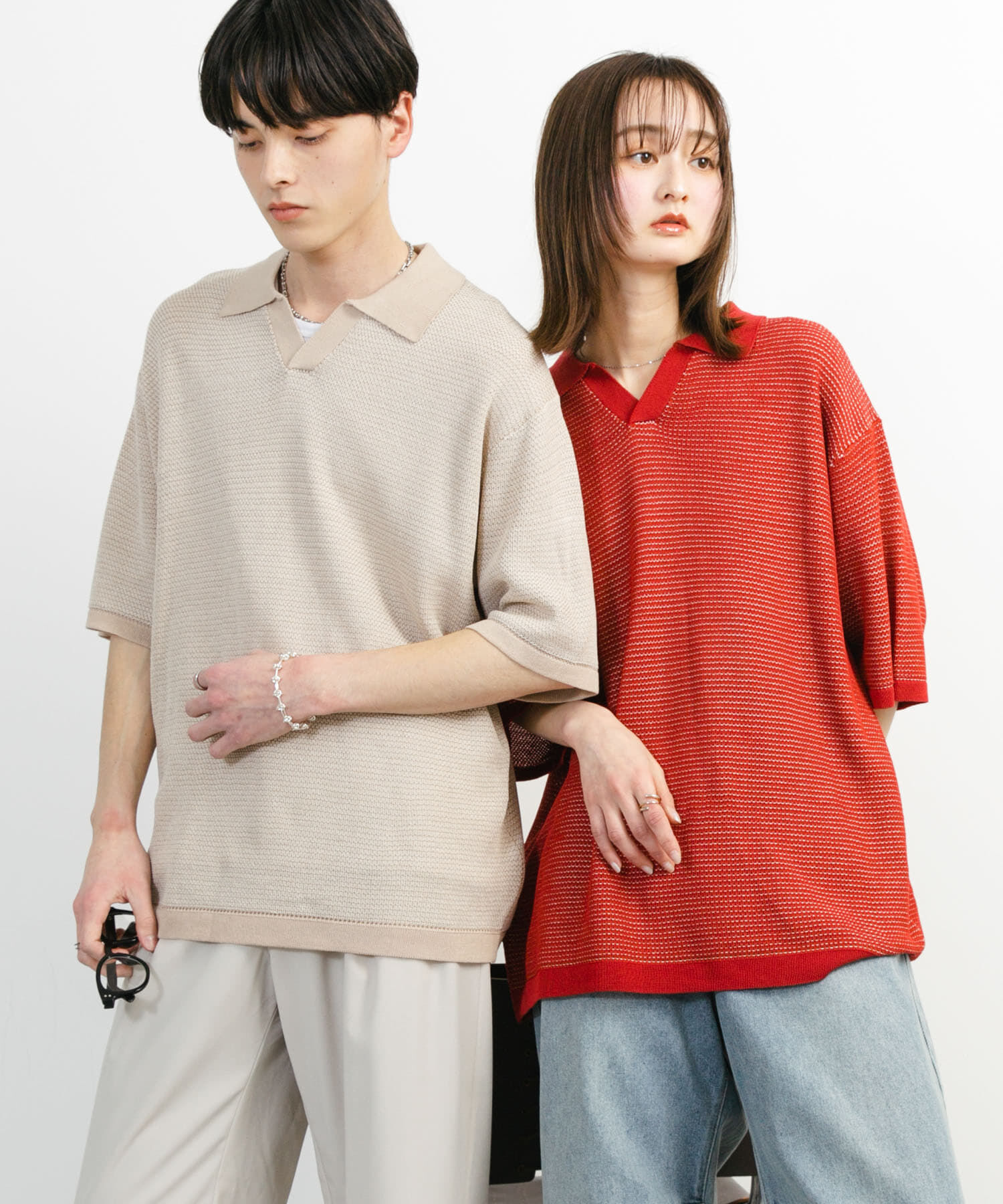 SENSE OF PLACE by URBAN RESEARCH「『ユニセックス』『洗濯可』ミックススキッパーニット」|ニット・セーター|