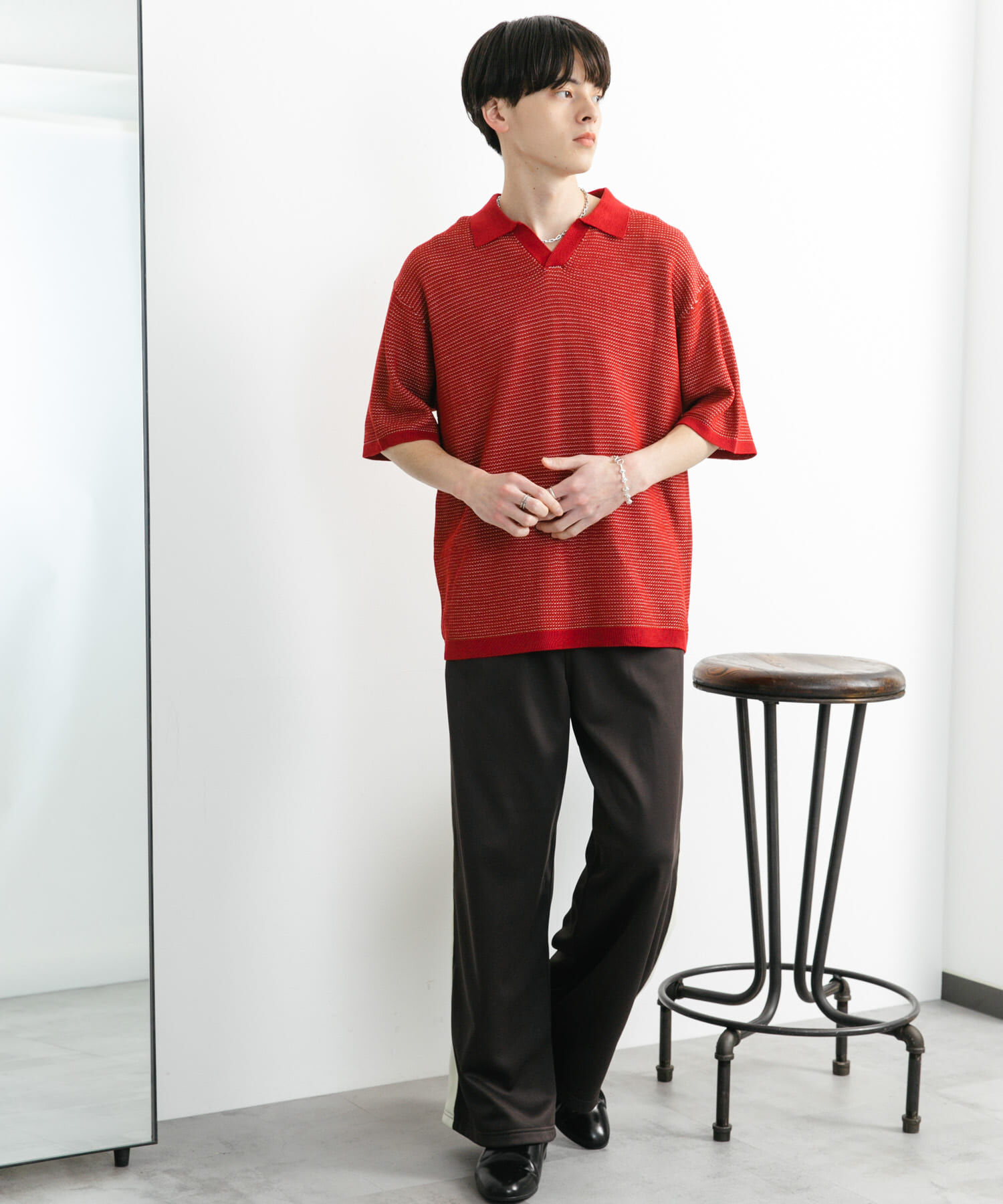 SENSE OF PLACE by URBAN RESEARCH「『ユニセックス』『洗濯可』ミックススキッパーニット」|ニット・セーター|