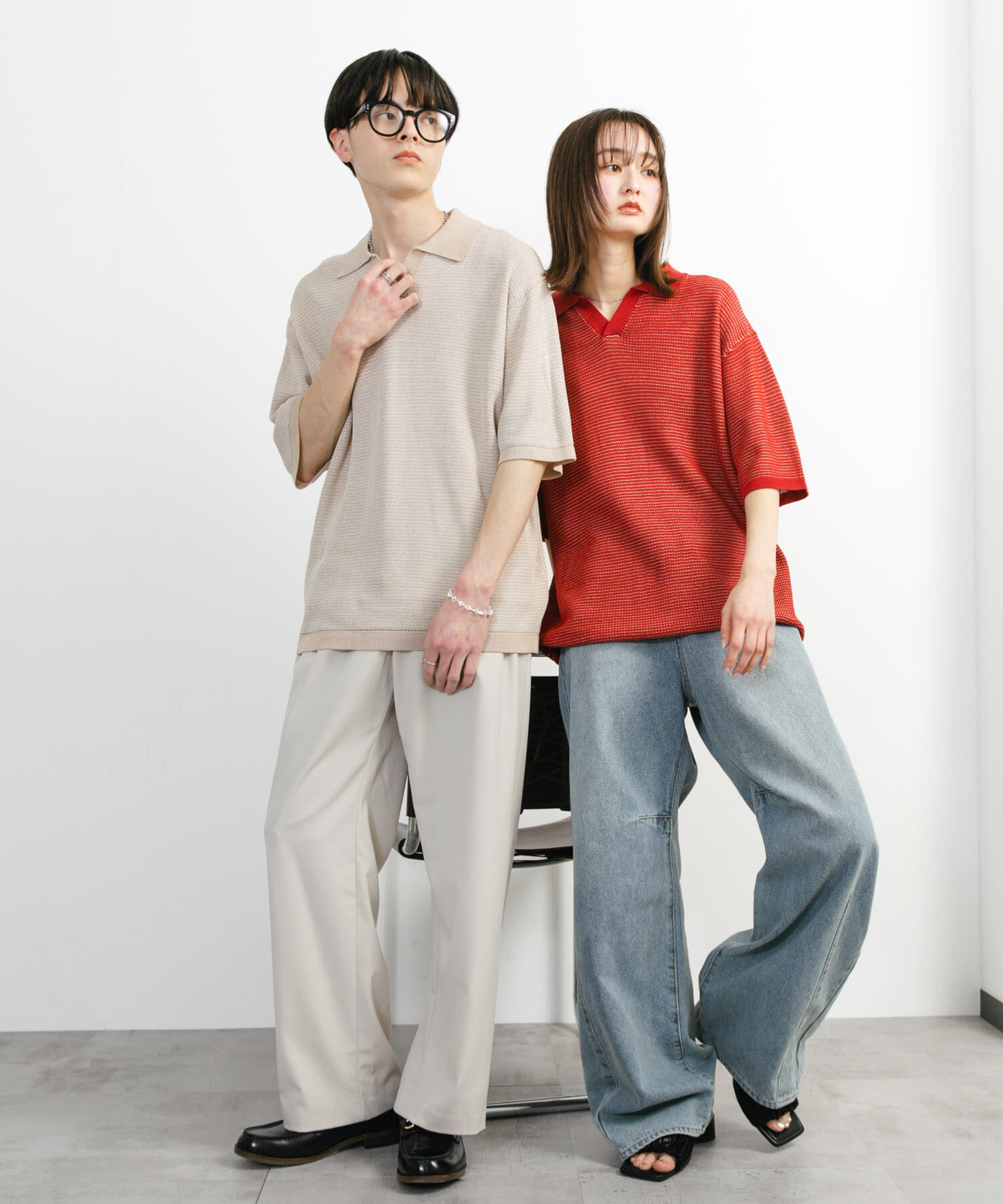 SENSE OF PLACE by URBAN RESEARCH「『ユニセックス』『洗濯可』ミックススキッパーニット」|ニット・セーター|