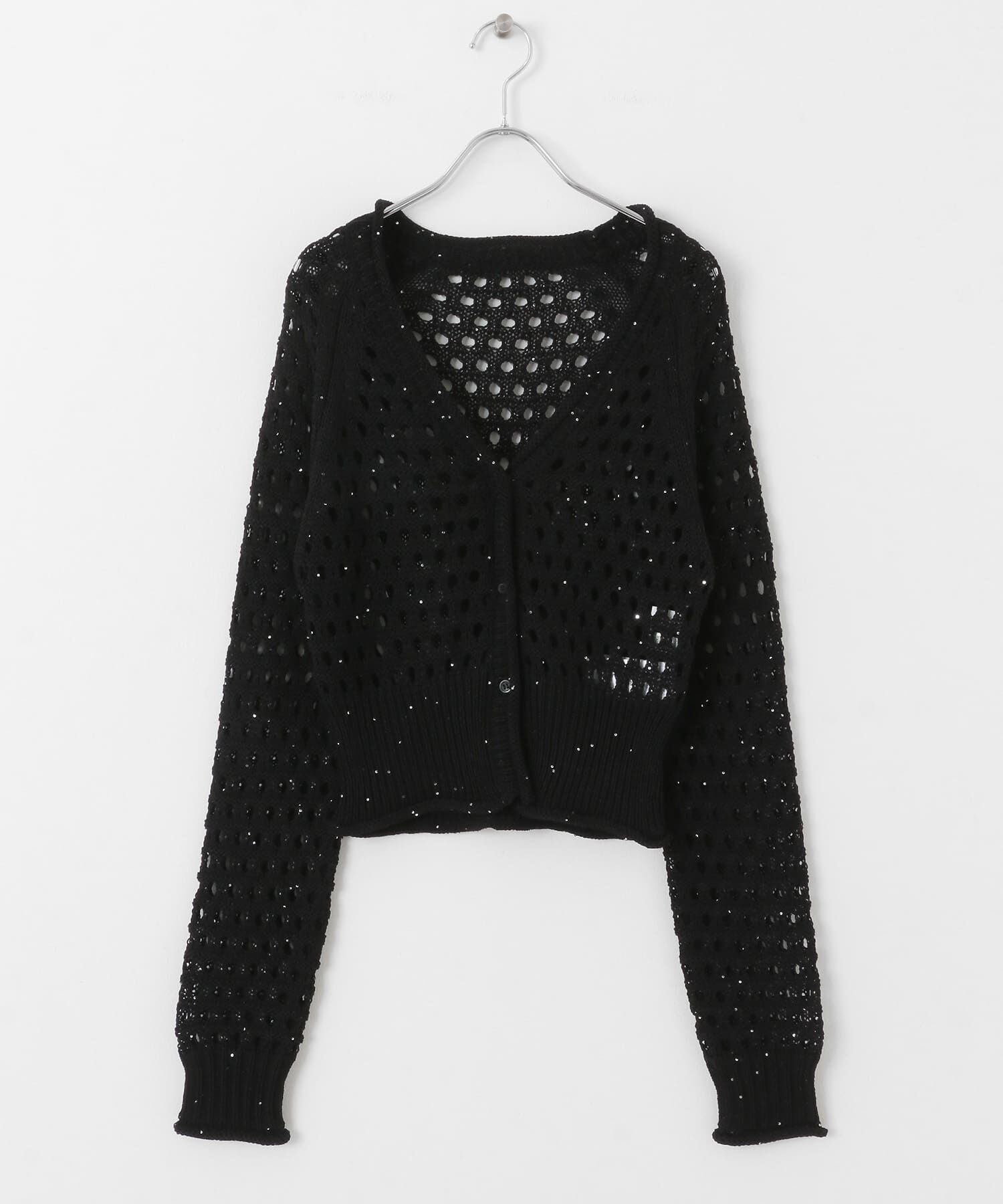 SENSE OF PLACE by URBAN RESEARCH「スパンコールメッシュカーディガン」|カーディガン|