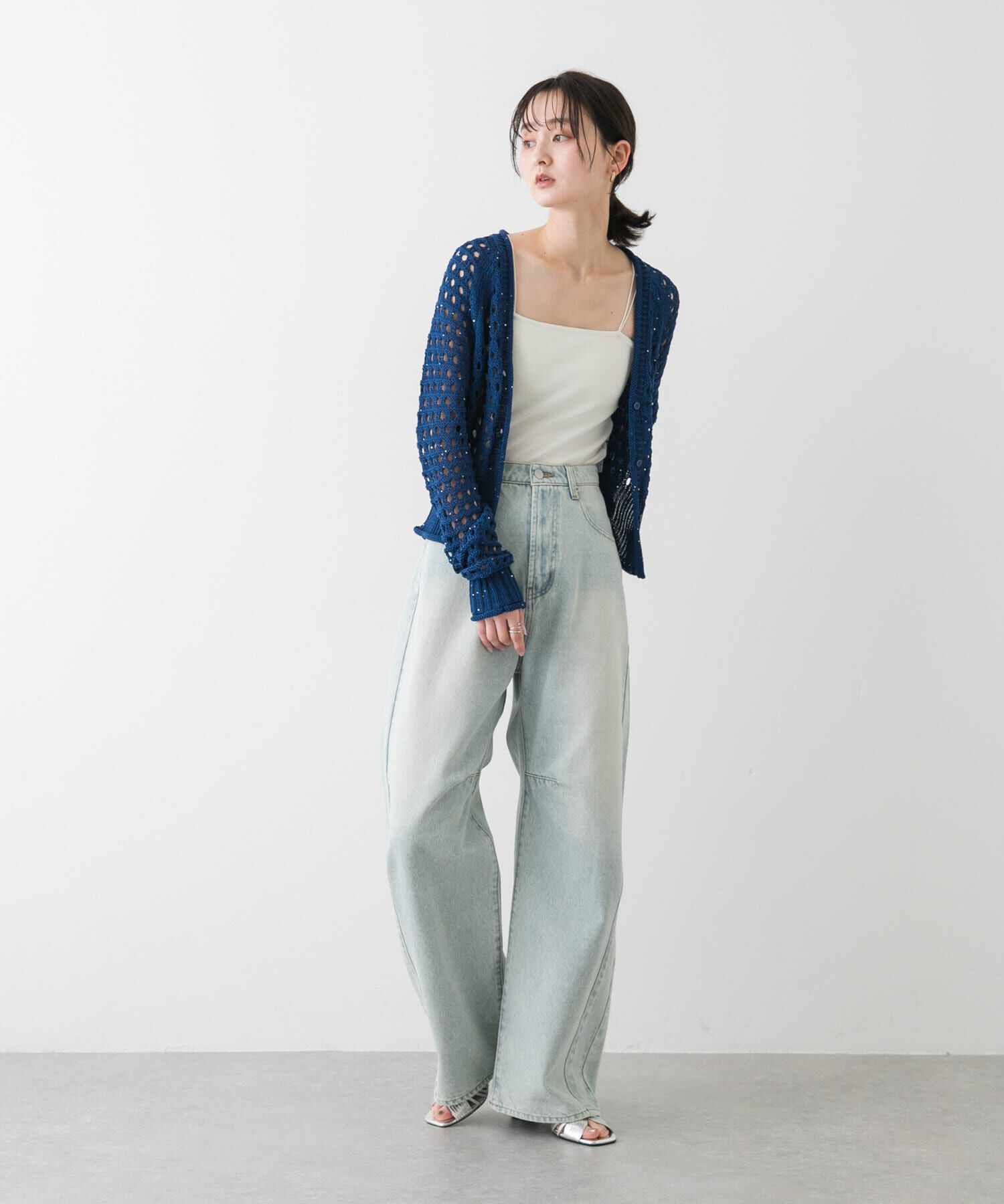 SENSE OF PLACE by URBAN RESEARCH「スパンコールメッシュカーディガン」|カーディガン|