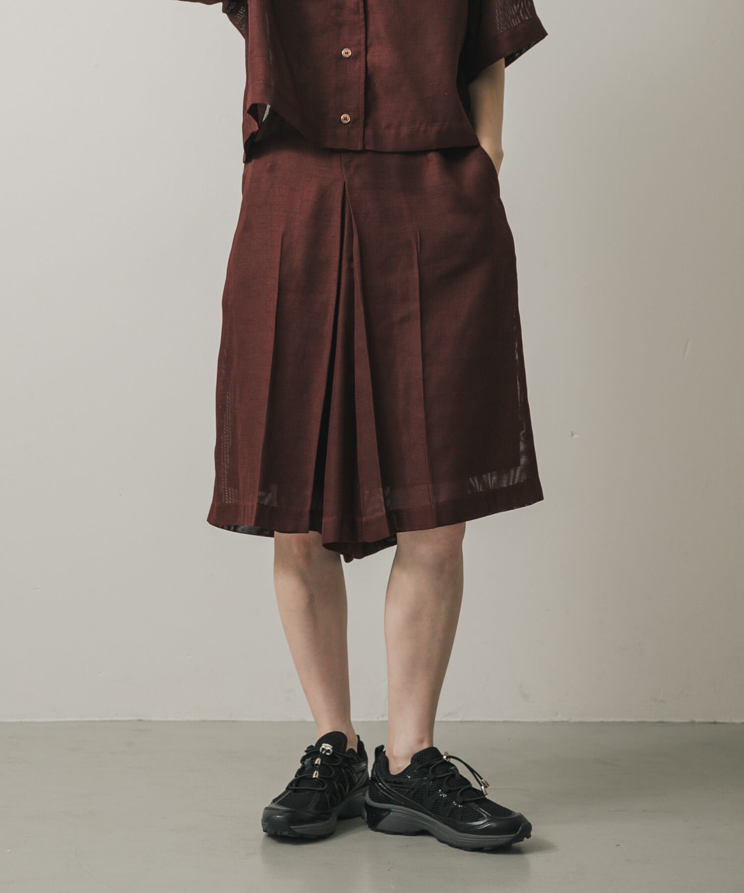 SENSE OF PLACE by URBAN RESEARCH「リネンライクメッシュバミューダ」|その他|ブラウン