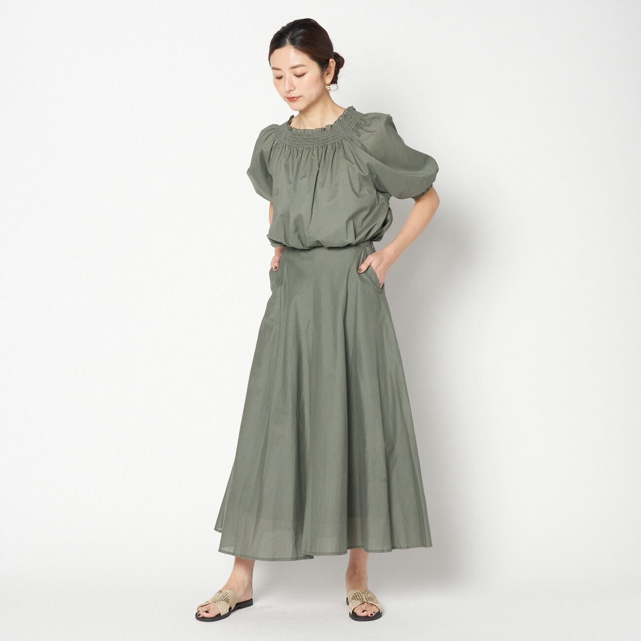 HELIOPOLE「HELIOPOLE COTTON LAWN OFF SHOULDER BLOUSE」|シャツ・ブラウス|