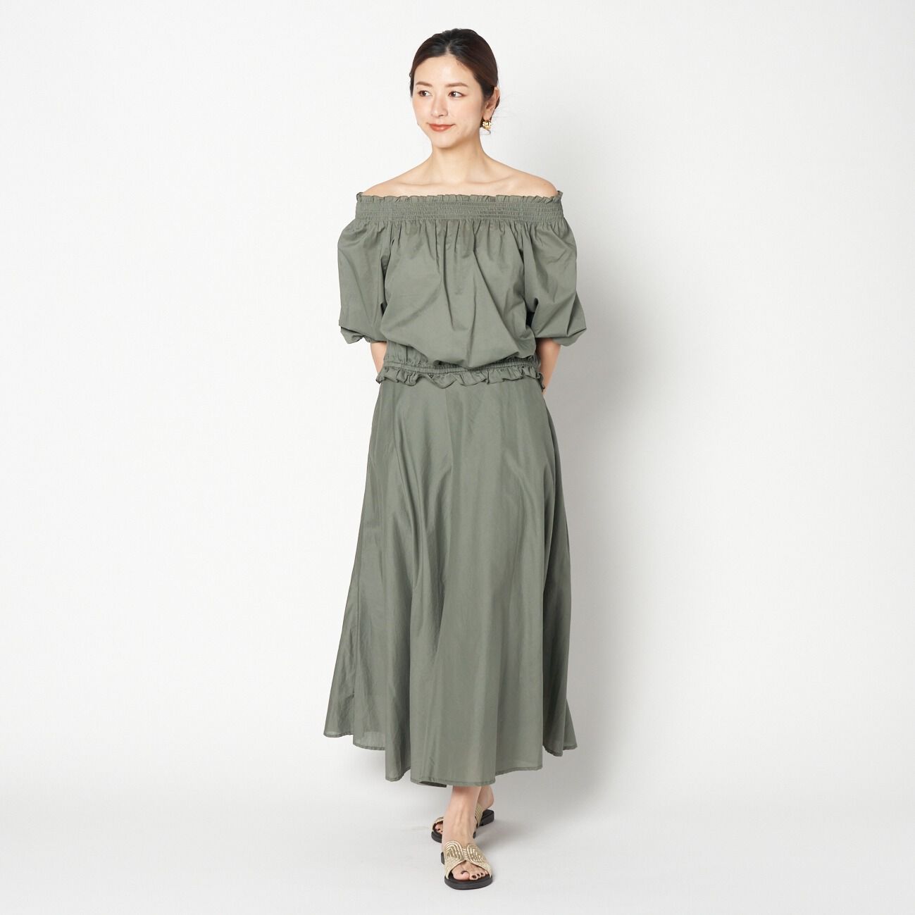 HELIOPOLE「HELIOPOLE COTTON LAWN OFF SHOULDER BLOUSE」|シャツ・ブラウス|