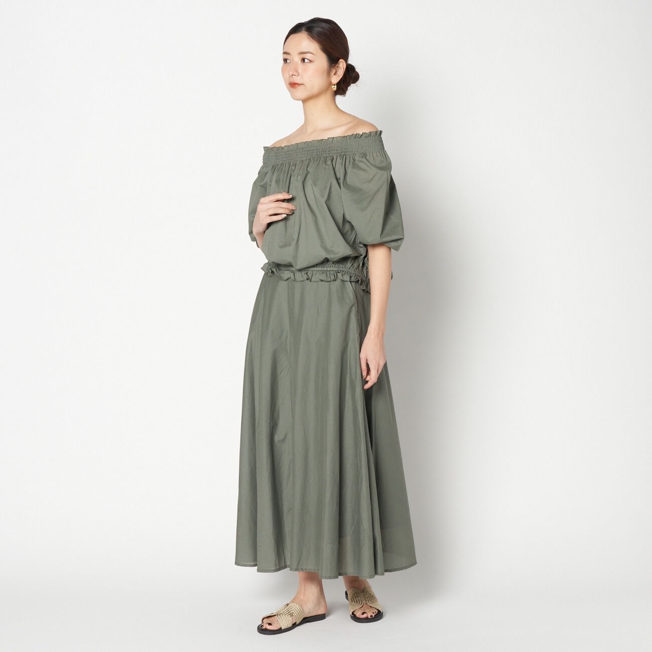 HELIOPOLE「HELIOPOLE COTTON LAWN OFF SHOULDER BLOUSE」|シャツ・ブラウス|