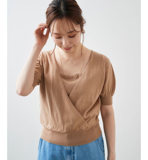 le.coeur blanc「カシュクールニットプルオーバー」|ニット・セーター|