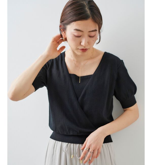 le.coeur blanc「カシュクールニットプルオーバー」|ニット・セーター|