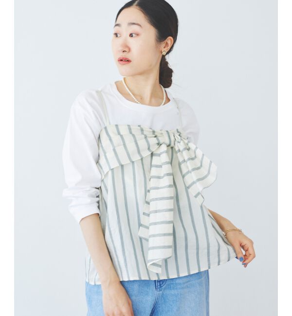 le.coeur blanc「フロントリボンキャミブラウス」|シャツ・ブラウス|
