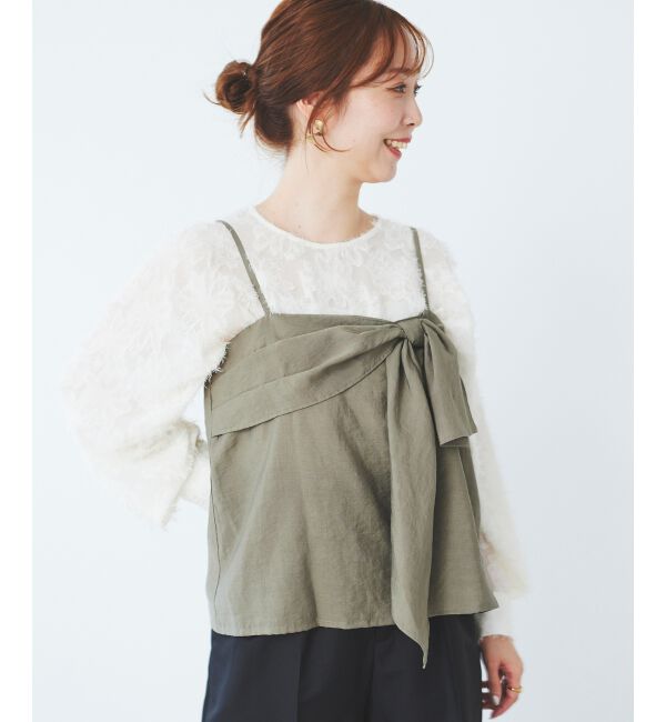 le.coeur blanc「フロントリボンキャミブラウス」|シャツ・ブラウス|