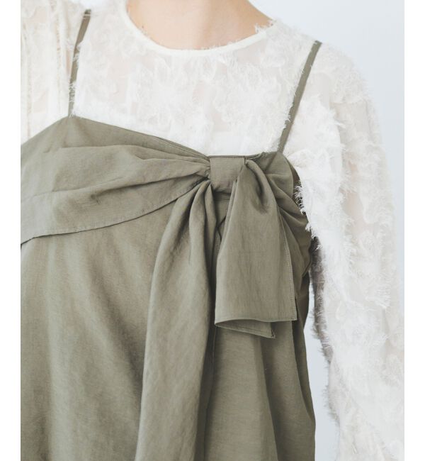 le.coeur blanc「フロントリボンキャミブラウス」|シャツ・ブラウス|