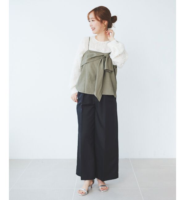 le.coeur blanc「フロントリボンキャミブラウス」|シャツ・ブラウス|