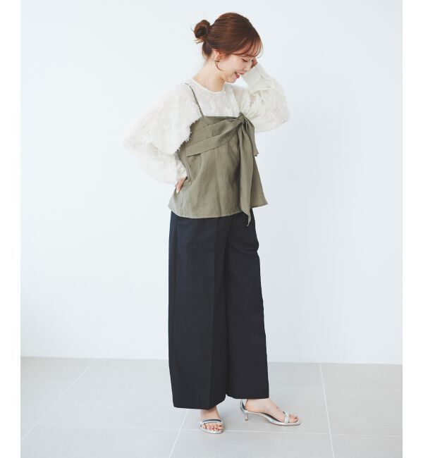 le.coeur blanc「フロントリボンキャミブラウス」|シャツ・ブラウス|