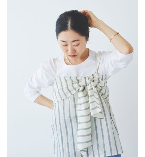 le.coeur blanc「フロントリボンキャミブラウス」|シャツ・ブラウス|