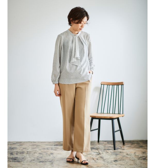 le.coeur blanc「幾何柄スカーフタイブラウス」|シャツ・ブラウス|