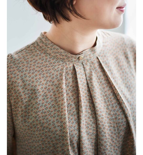 le.coeur blanc「幾何柄スカーフタイブラウス」|シャツ・ブラウス|