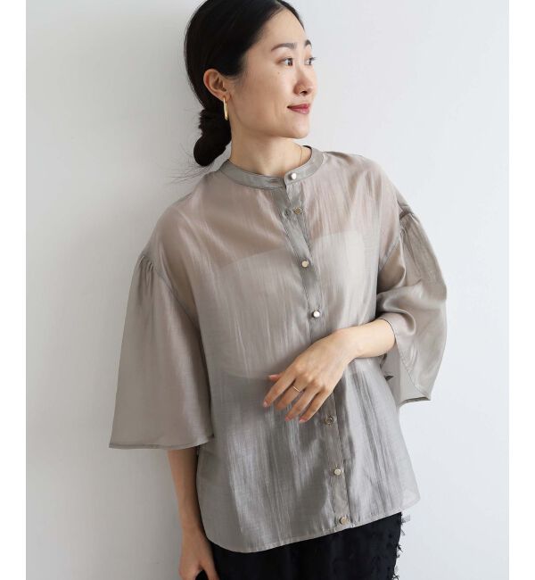 le.coeur blanc「《手洗い可能》シアーフレアスリーブ2WAYブラウス」|シャツ・ブラウス|