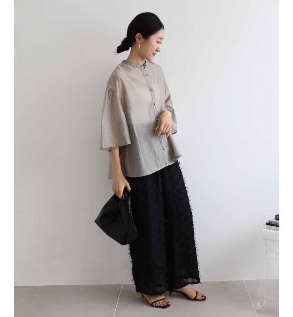 le.coeur blanc「《手洗い可能》シアーフレアスリーブ2WAYブラウス」|シャツ・ブラウス|