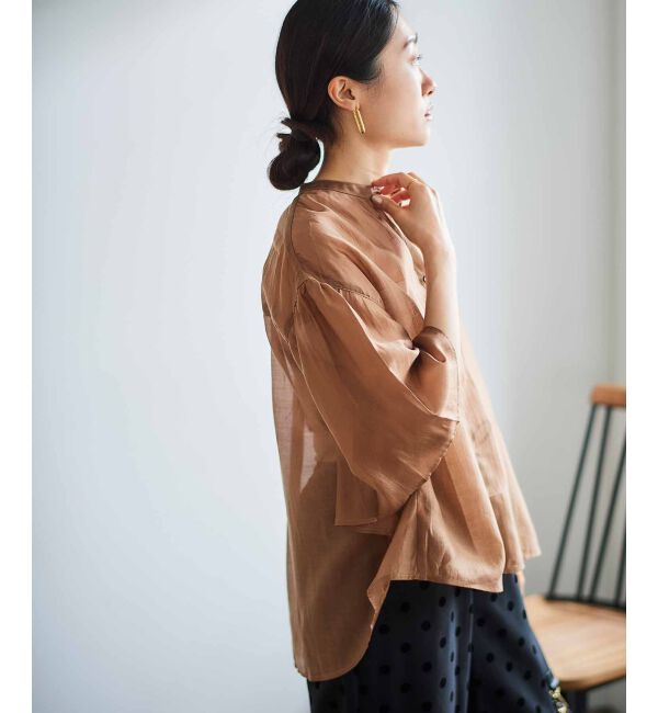 le.coeur blanc「《手洗い可能》シアーフレアスリーブ2WAYブラウス」|シャツ・ブラウス|