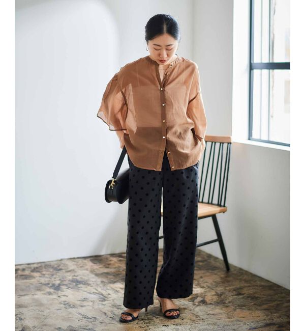 le.coeur blanc「《手洗い可能》シアーフレアスリーブ2WAYブラウス」|シャツ・ブラウス|