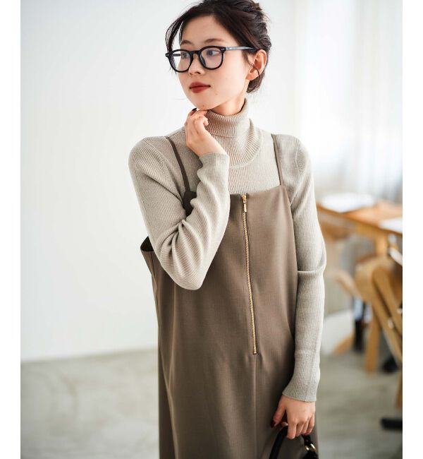 le.coeur blanc「《手洗い可能》フィルムストライプキャミワンピース」|ワンピース|