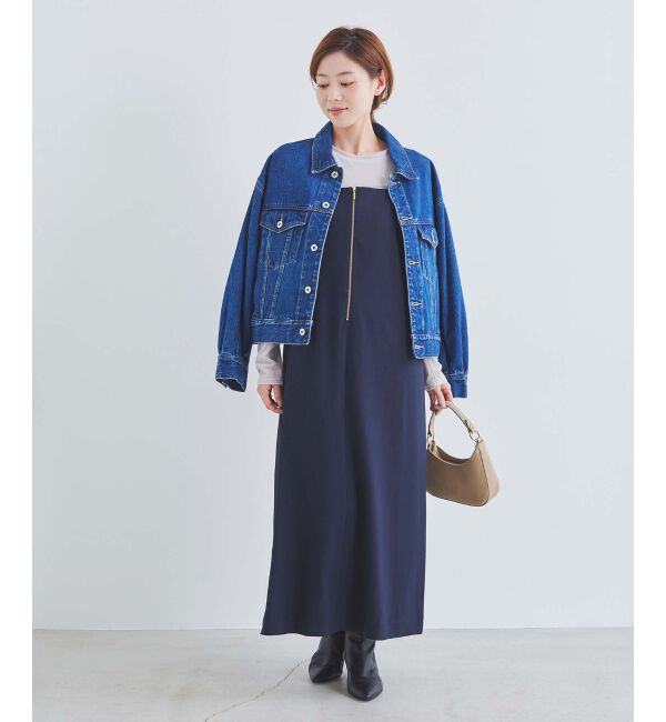 le.coeur blanc「《手洗い可能》フィルムストライプキャミワンピース」|ワンピース|