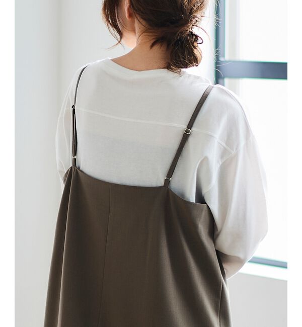 le.coeur blanc「《手洗い可能》フィルムストライプキャミワンピース」|ワンピース|