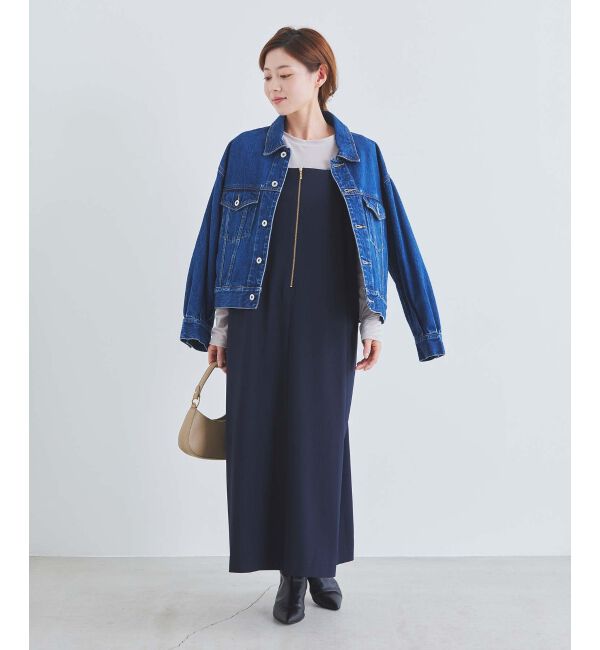 le.coeur blanc「《手洗い可能》フィルムストライプキャミワンピース」|ワンピース|