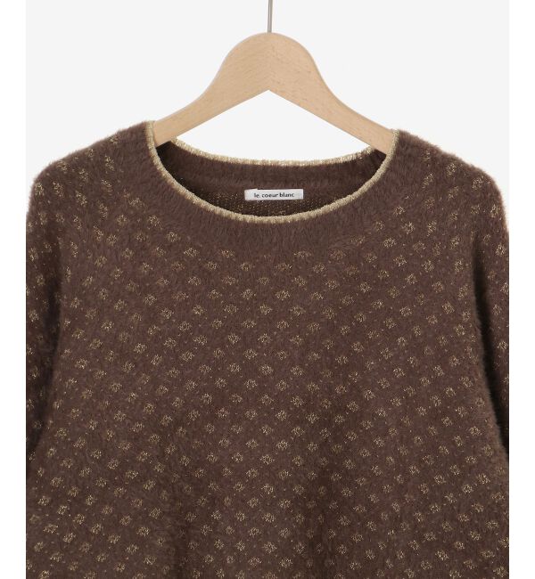 le.coeur blanc「《手洗い可能》フェザーヤーンダイヤ柄ラメニット」|ニット・セーター|