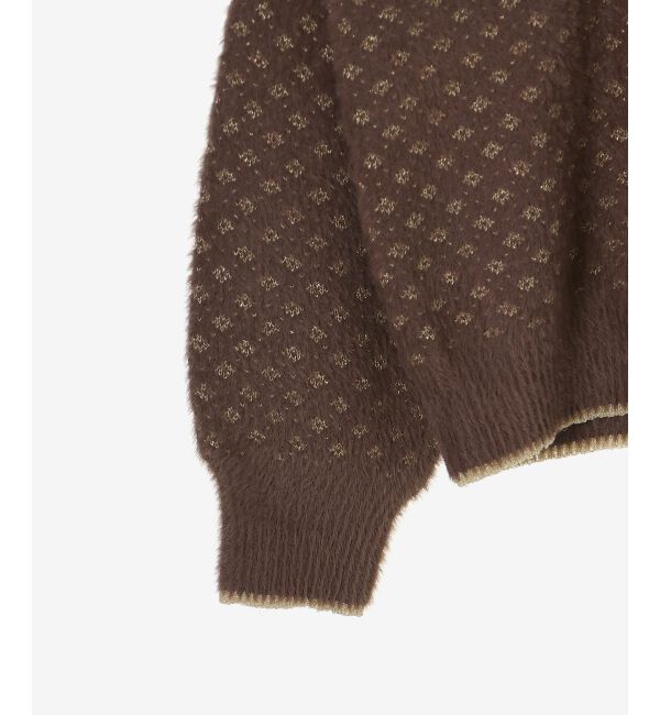 le.coeur blanc「《手洗い可能》フェザーヤーンダイヤ柄ラメニット」|ニット・セーター|