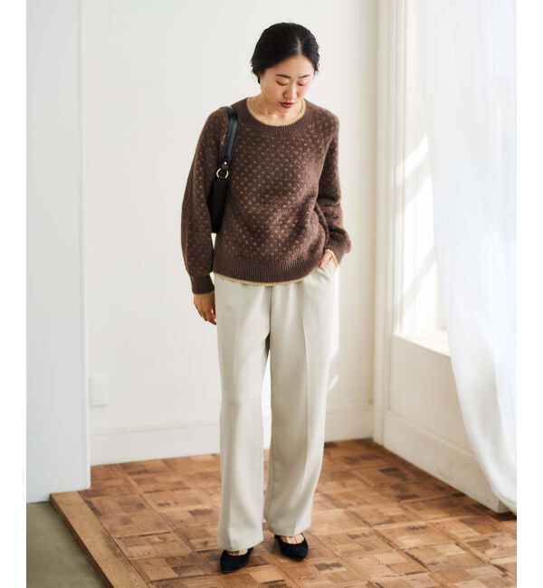 le.coeur blanc「《手洗い可能》フェザーヤーンダイヤ柄ラメニット」|ニット・セーター|