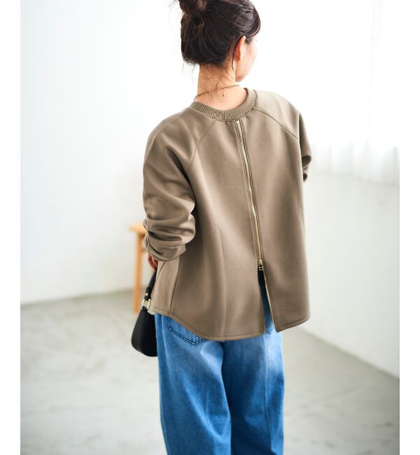 le.coeur blanc「《WEB限定アイテム》バックジップボンディングトップス」|Tシャツ・カットソー|