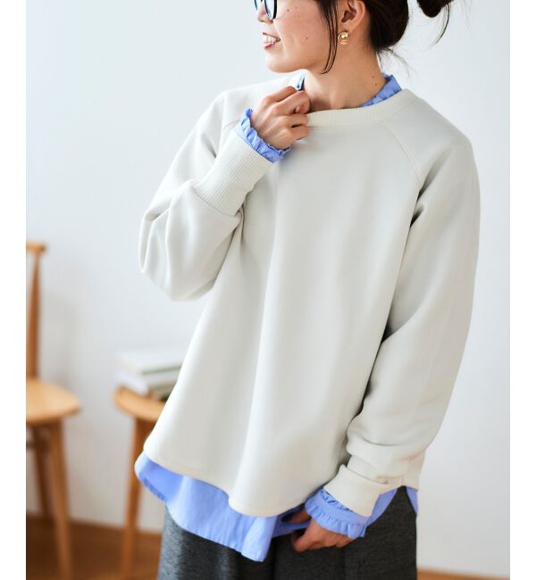 le.coeur blanc「《WEB限定アイテム》バックジップボンディングトップス」|Tシャツ・カットソー|