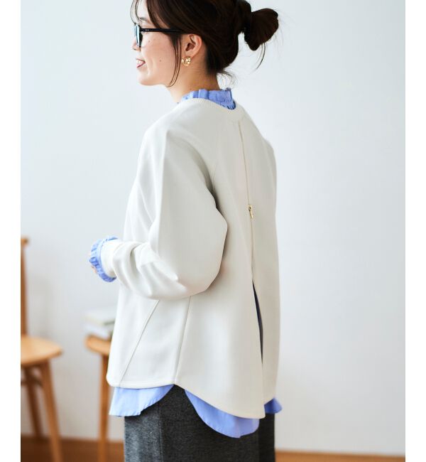 le.coeur blanc「《WEB限定アイテム》バックジップボンディングトップス」|Tシャツ・カットソー|