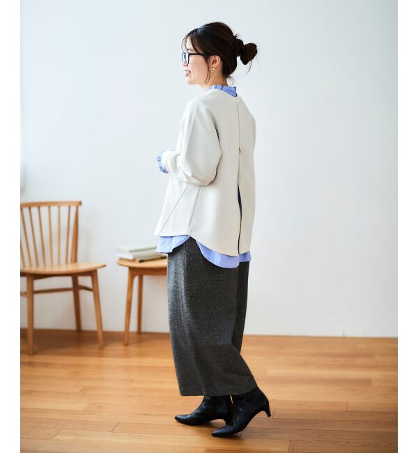 le.coeur blanc「《WEB限定アイテム》バックジップボンディングトップス」|Tシャツ・カットソー|